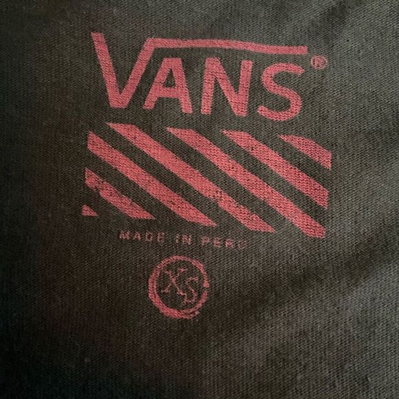 Vans Tee Shirt  Round Scoop Neck Short Sleeves Bluish Grey Pink Vans Logo XS - Picture 3 of 9